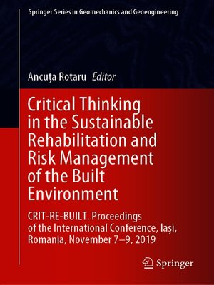 cover image of Critical Thinking in the Sustainable Rehabilitation and Risk Management of the Built Environment